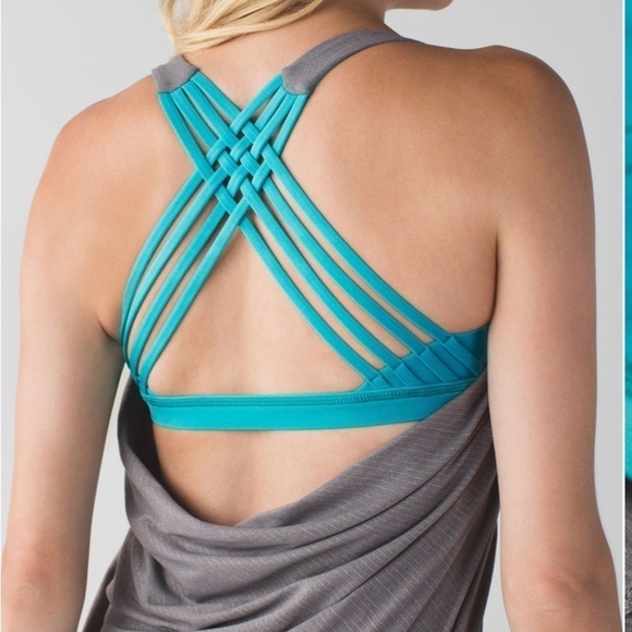 Lululemon Wild Tank Heathered Slate Blue Tropics fabric sweat-wicking size:6 - Picture 5 of 16